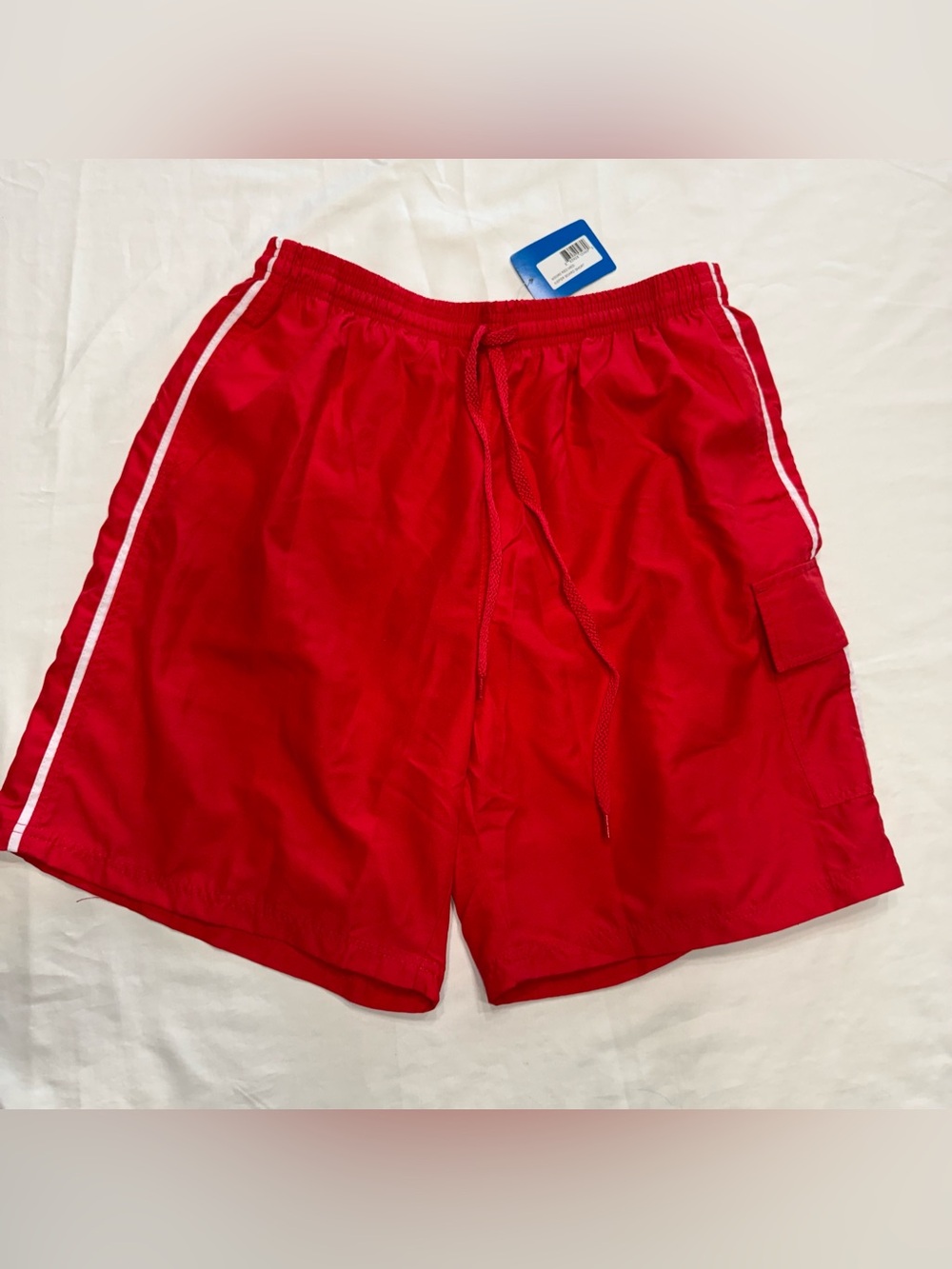 Keifer Men's Red swim Shorts with White Stripe size M NWT